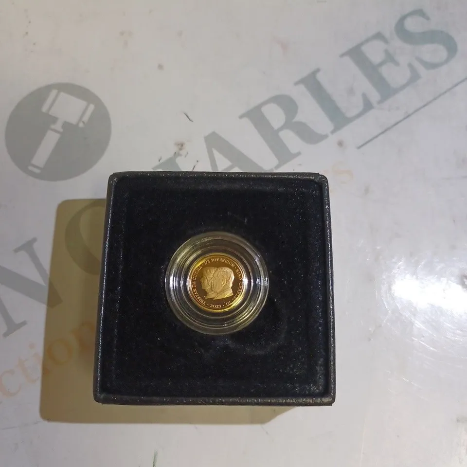 BOXED THE 2023 KING CHARLES III CORONATION COUBLE PORTRAIT ONE-EIGHTH SOVEREN. 