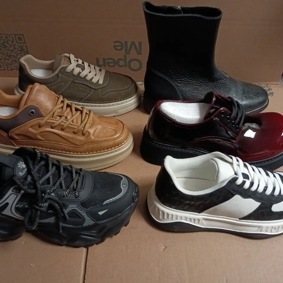 LOT OF 7 ASSORTED PAIRS OF SHOES AND TRAINERS IN VARIOUS SIZES