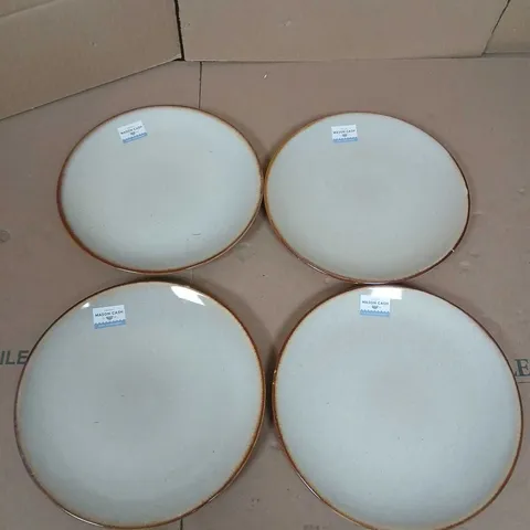 BOXED MASON CASH REACTIVE SET OF 4 DINNER PLATES IN CREAM - COLLECTION ONLY