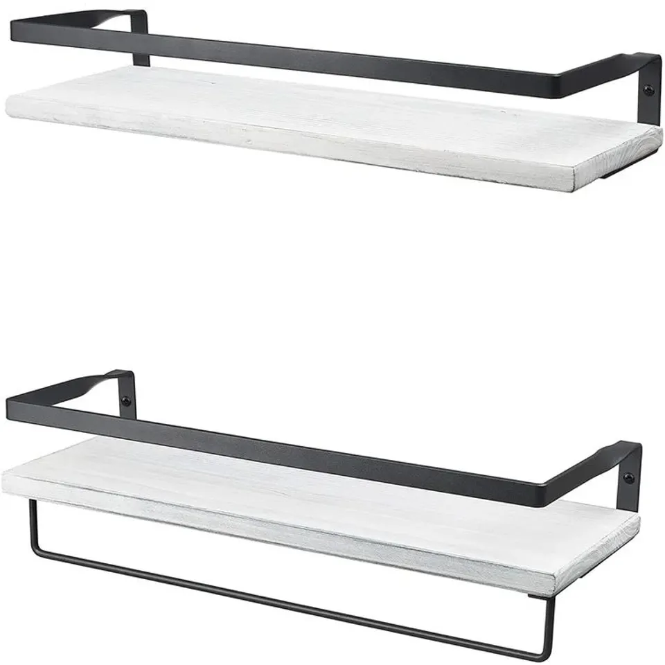 BOXED GERRITT 2 PIECE FLOATING SHELF WITH TOWEL BAR 