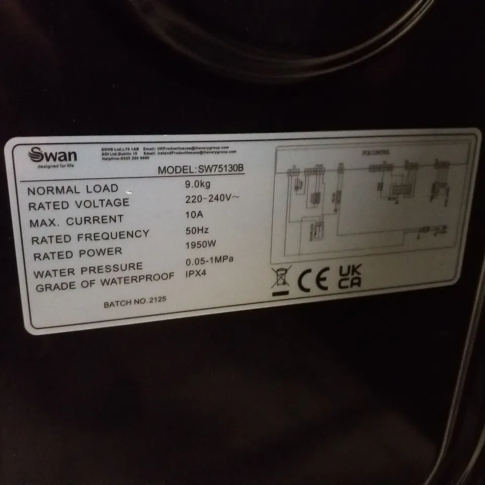 SWAN SW75130B 9KG FREESTANDING WASHING MACHINE – BLACK