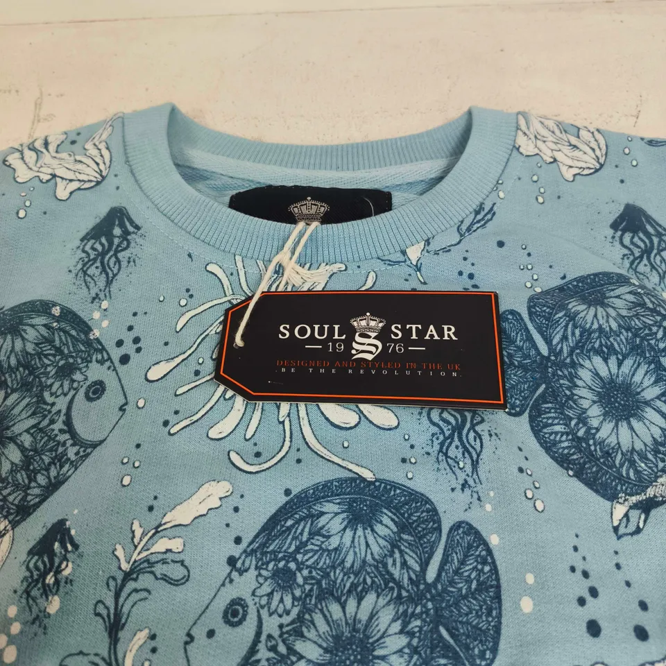 SOUL STAR BLUE SWEATSHIRT MEDIUM TAGGED