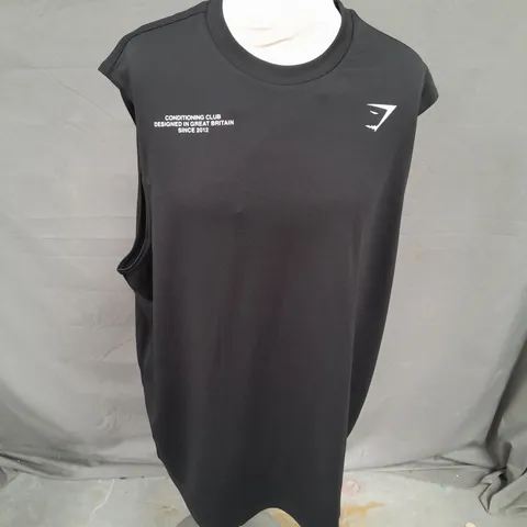 GYMSHARK CONDITIONING CLUB TANK IN BLACK SIZE L