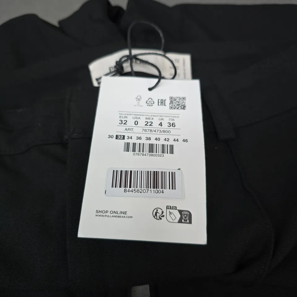 PULL&BEAR BLACK TROUSERS, WOMEN'S UK 4 (EU 32, US 0) – NEW WITH TAGS