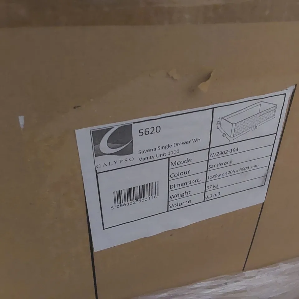 PALLET CONTAINING APPROXIMATELY 4x BRAND NEW SAVENA SINGLE DRAWER VANITY BASE UNITS