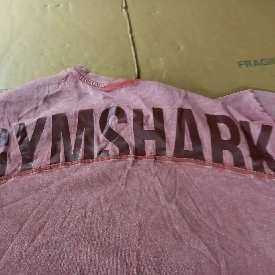 GYMSHARK WASHED RED T-SHIRT - S