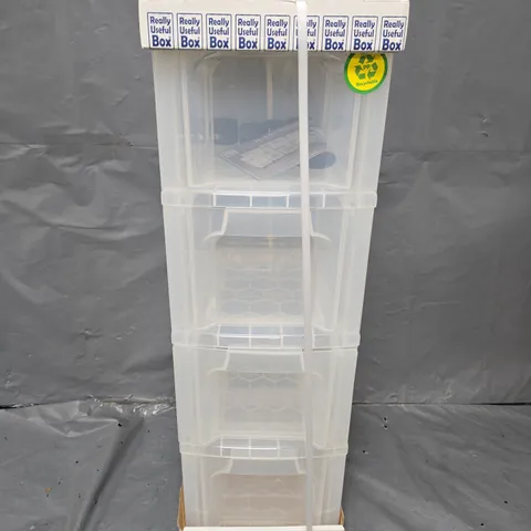 REALLY USEFUL SLIMLINE STORAGE TOWER 4X6L CLEAR