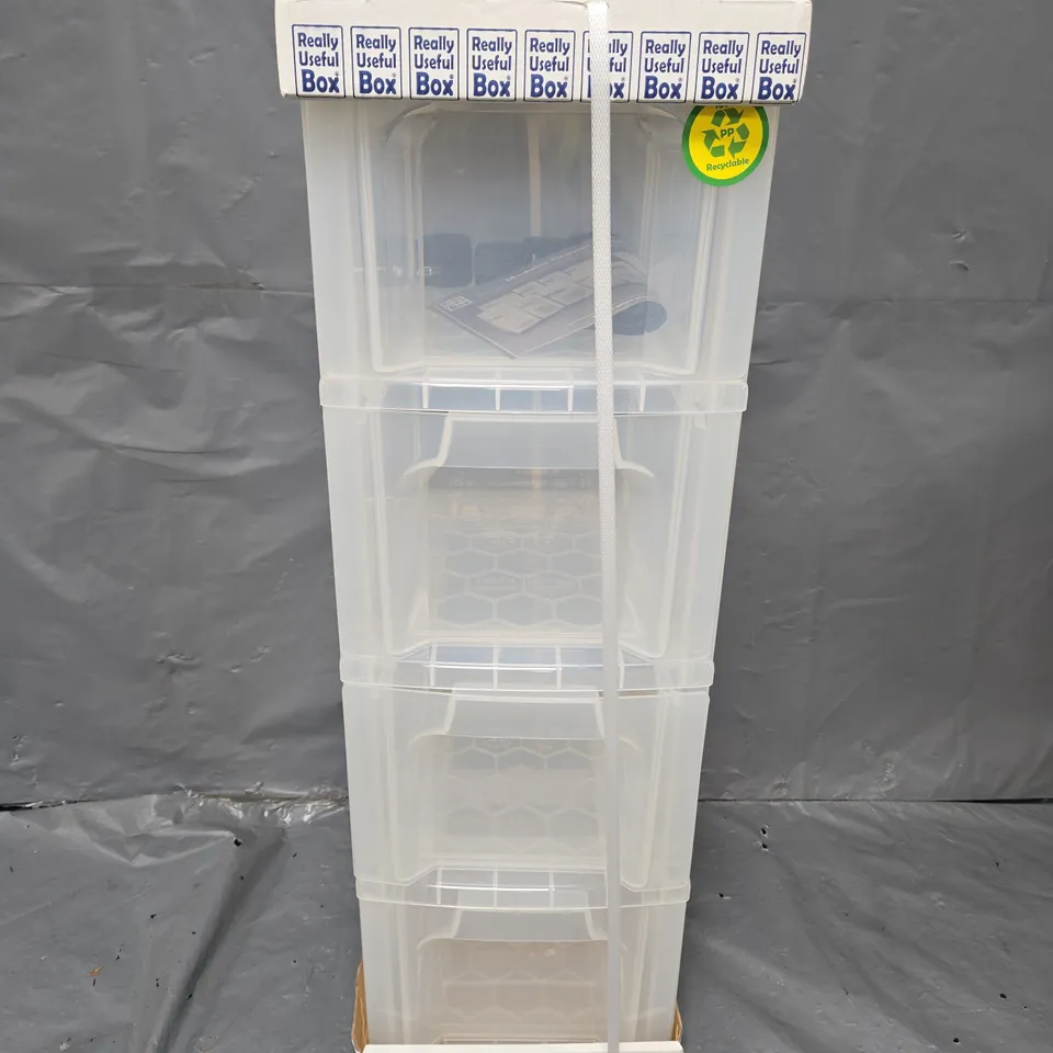 REALLY USEFUL SLIMLINE STORAGE TOWER 4X6L CLEAR