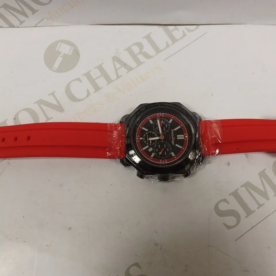  LIMITED EDITION SWAN & EDGAR HAND ASSEMBLED EXUBERANT AUTOMATIC RED WATCH RRP £175