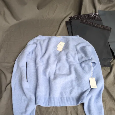 ABERCROMBIE & FITCH MERINO WOOL BLEND SWEATER – LIGHT BLUE – UK XS (US XS)