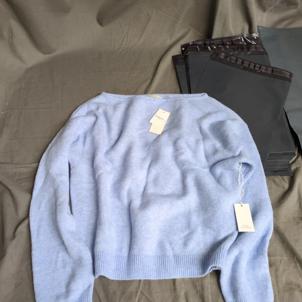 ABERCROMBIE & FITCH MERINO WOOL BLEND SWEATER – LIGHT BLUE – UK XS (US XS)