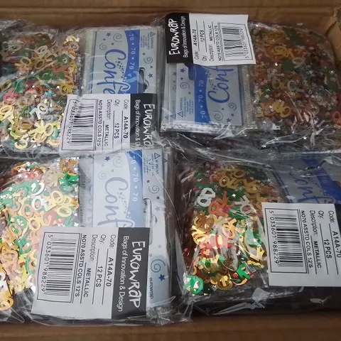 LOT OF 28 BOXES OF BRAND NEW METALLIC NO70 CONFETTI - 144 PIECES PER BOX / TOTAL 4032