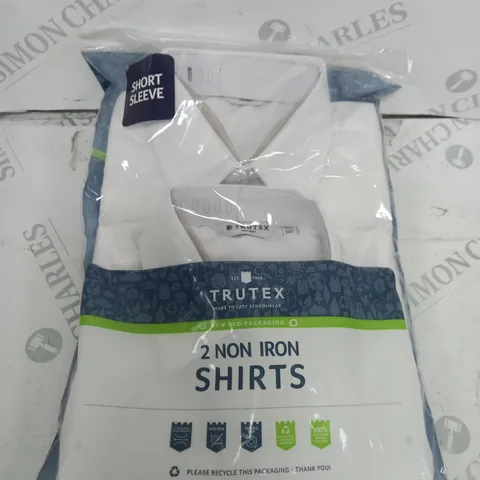 TRUTEX SHORT SLEEVE 2 NON IRON WHITE SHIRTS