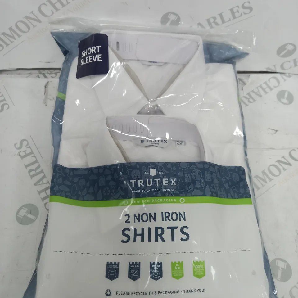 TRUTEX SHORT SLEEVE 2 NON IRON WHITE SHIRTS