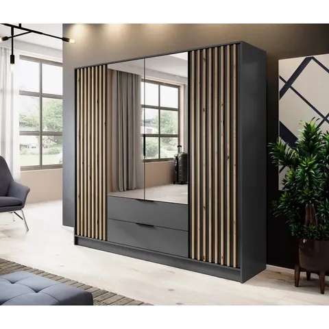 BOXED ABERHAM 4 DOOR WARDROBE (4 BOXES)