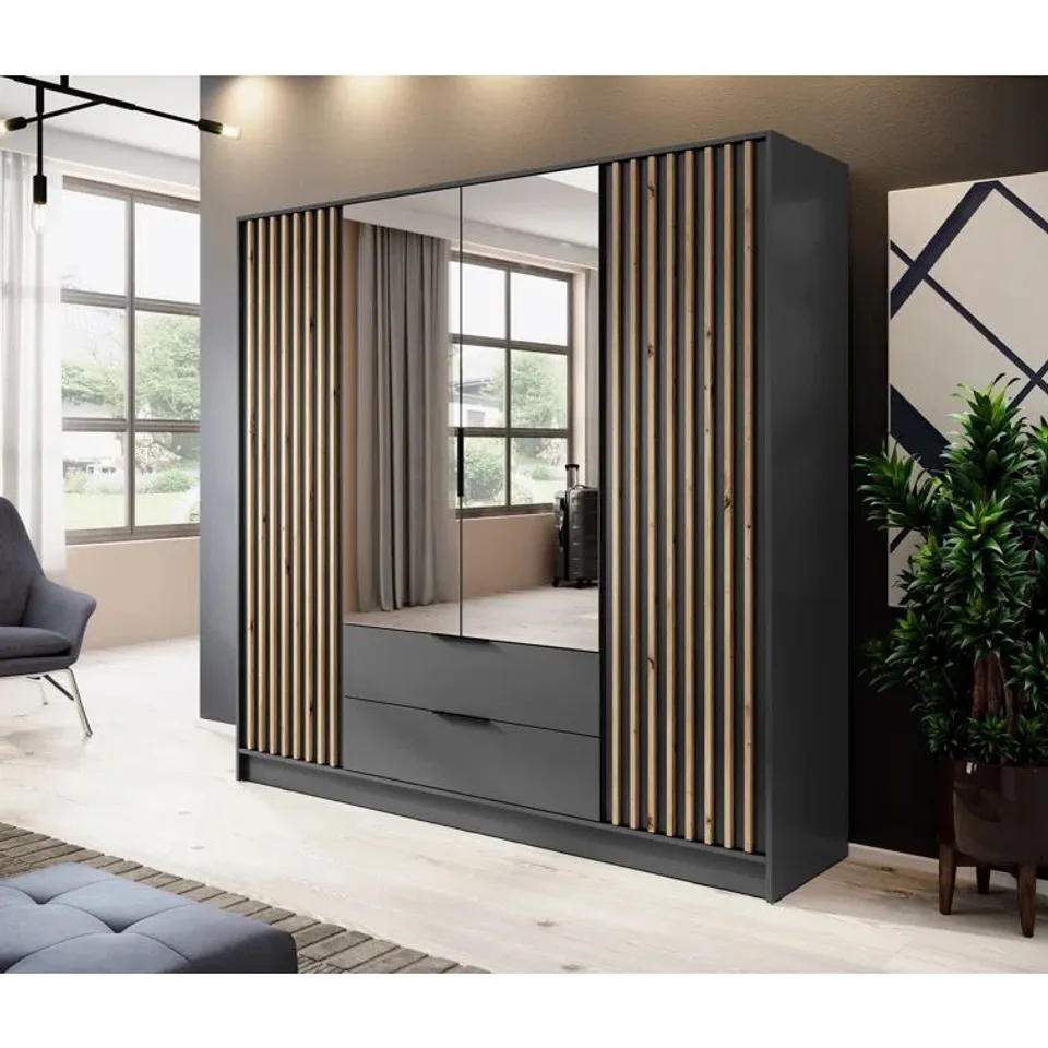 BOXED ABERHAM 4 DOOR WARDROBE (4 BOXES)