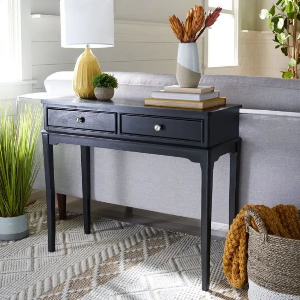 BOXED SAFAVIEH OPAL 2 DRAWER CONSOLE TABLE