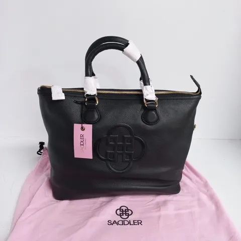 SADLER REAL LEATHER HANDBAG IN BLACK
