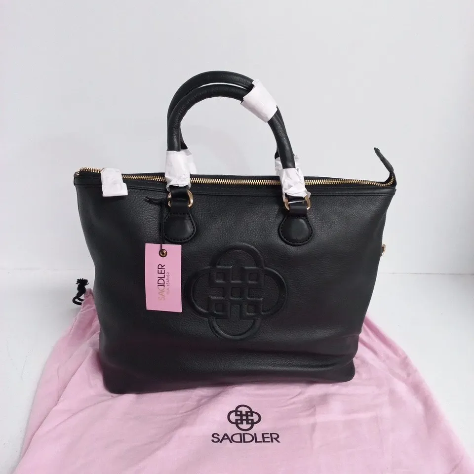 SADLER REAL LEATHER HANDBAG IN BLACK