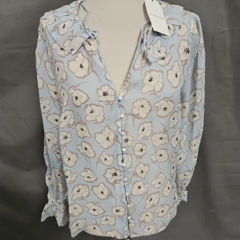 MONSOON CHLOE BLOUSE IN BLUE MULTI SIZE L