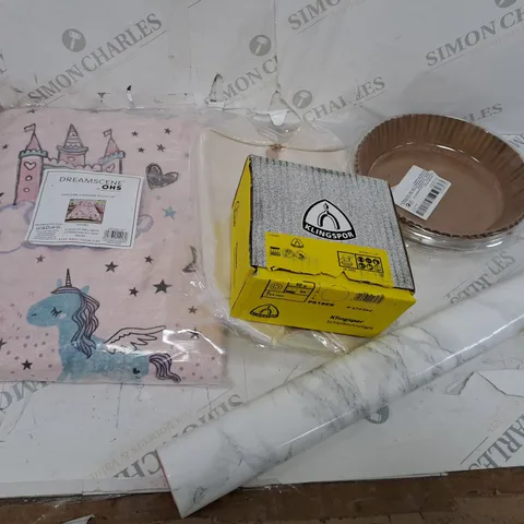 LOT OF ASSORTED HOUSEHOLD GOODS TO INCLUDE WALLPAPER, BAGS AND HELMETS , ETC