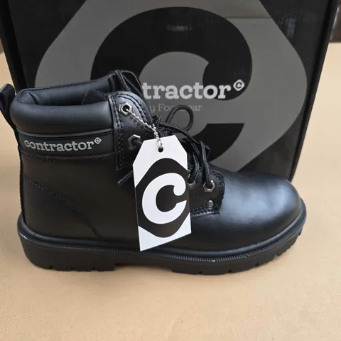 BRAND NEW BOXED CONTRACTOR BLACK SAFETY BOOTS - UK 7