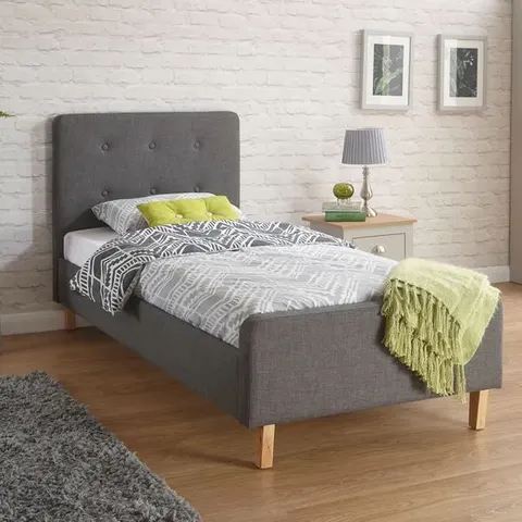 BOXED ASHBOURNE 3FT SINGLE BED - DARK GREY (3 BOXES)