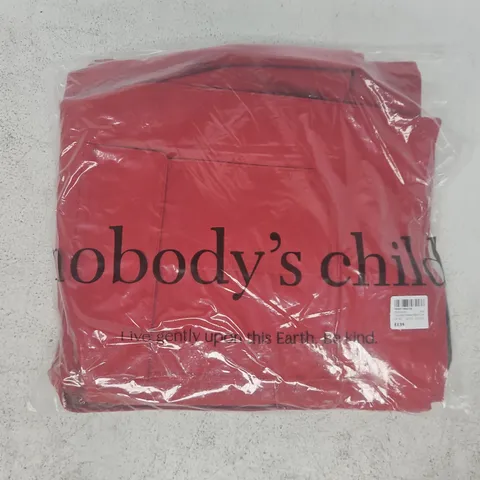 BAGGED NOBODY'S CHILD CROPPED FREDDIE BARN COAT IN RED SIZE UK XS