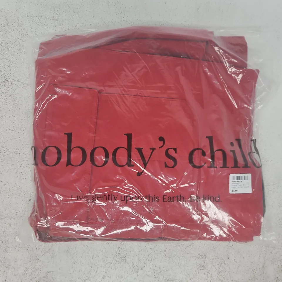 BAGGED NOBODY'S CHILD CROPPED FREDDIE BARN COAT IN RED SIZE UK XS