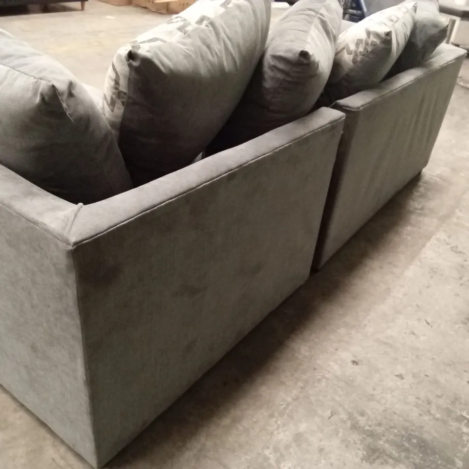 THREE POSTS ARABELLA GREY FABRIC SCATTER-BACK CORNER SOFA
