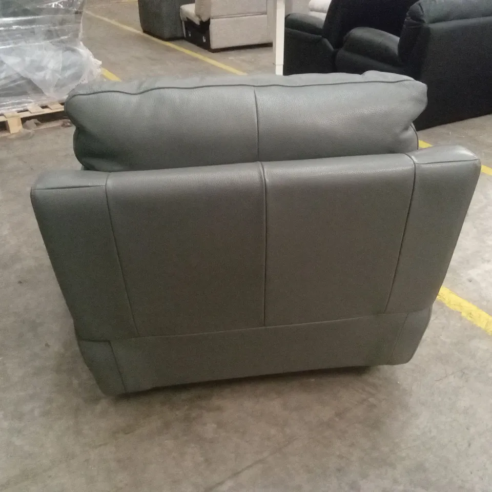 QUALITY DESIGNER ITALIAN MADE PATRIZIO ELECTRIC RECLINER LEATHER CHAIR - GREY