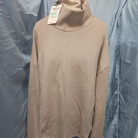 TALA FUNNEL NECK SWEATSHIRT IN PEBBLE - XL