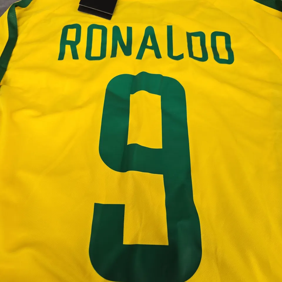 NIKE BRAZIL NATIONAL TEAM FOOTBALL JERSEY – RONALDO 9, SIZE M