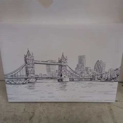 TOWER BRIDGE OUTLINE 1 LONDON- WRAPPED CANVAS 