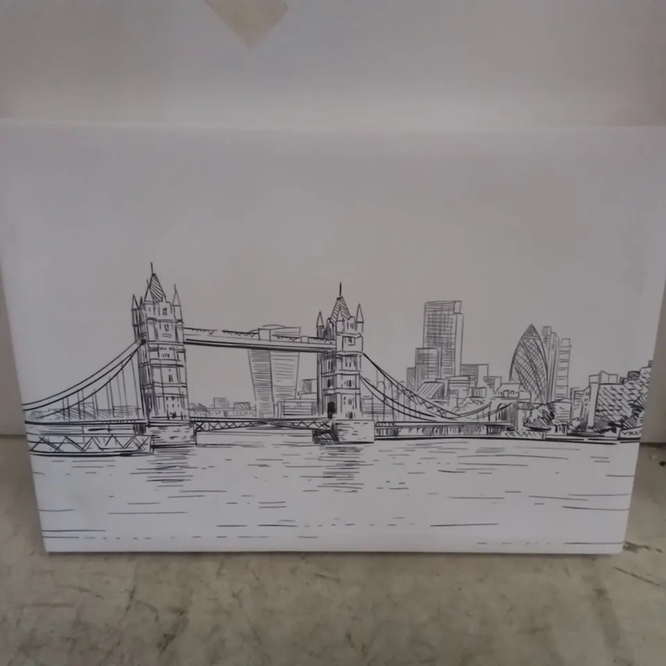 TOWER BRIDGE OUTLINE 1 LONDON- WRAPPED CANVAS 