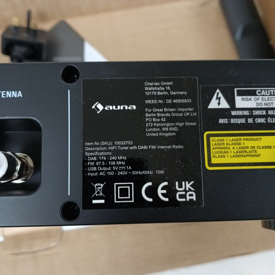 AUNA HIFI TUNER WITH DAB/FM & INTERNET RADIO – BLACK
