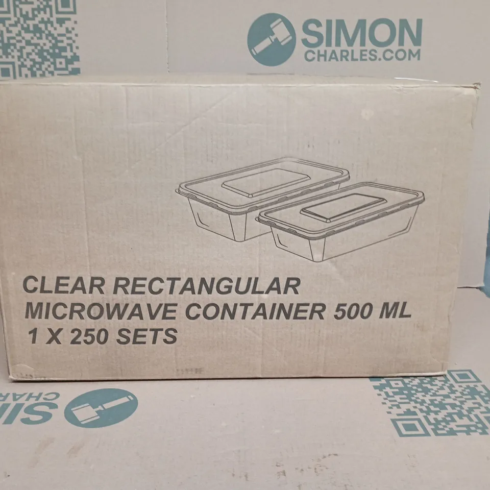 500ML CLEAR MICROWAVE CONTAINERS APPROX 250