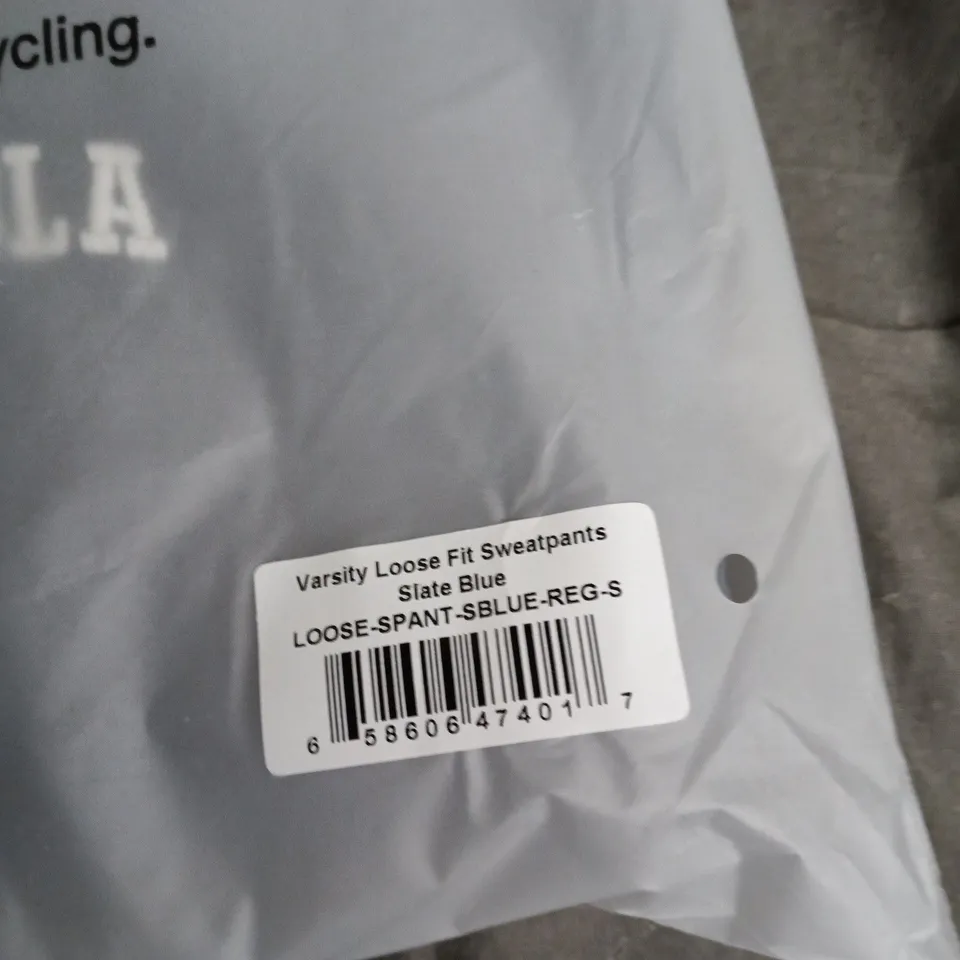 BAGGED ADANOLA VARSITY LOOSE FIT SWEATPANTS – SLATE BLUE – UK S