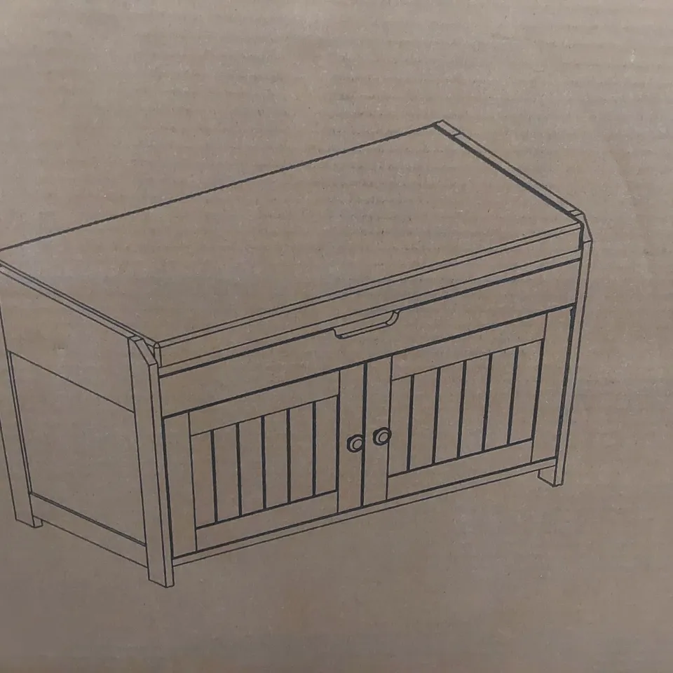 BOXED 6 PAIR SHOE STORAGE BENCH - BLUE (1 BOX)
