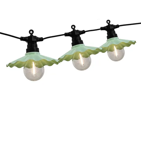 GARDEN STORIES SORBET OUTDOOR COLLECTION SOLAR FLUTED 8 BULB STRING LIGHTS