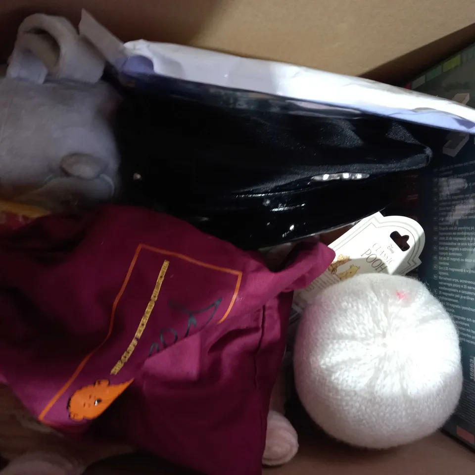 BOX OF APPROXIMATELY 10 ASSORTED TOYS AND GAMES TO INCLUDE BIC KIDS PENS, TIE DYE PARTY KIT, FLYNOVA FLYING SPINNER, ETC