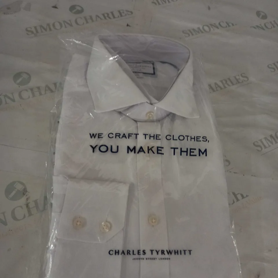CHARLES TYRWHITT LONG SLEEVE WHITE SHIRT SIZE 16