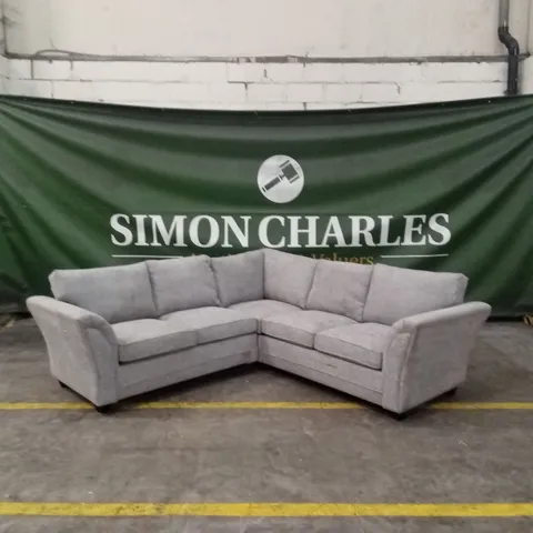 DURY CHUNKY WEAVE STANDARD BACK CORNER GROUP SOFA - GREY