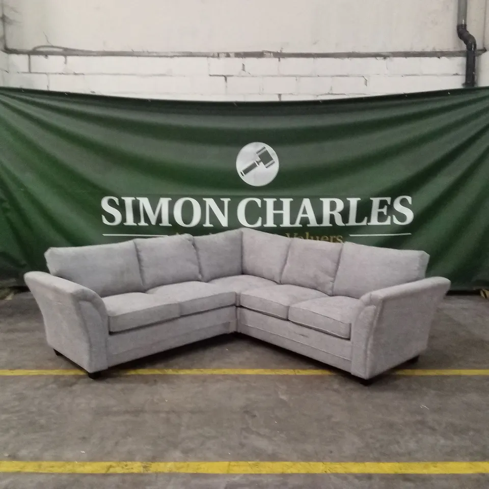 DURY CHUNKY WEAVE STANDARD BACK CORNER GROUP SOFA - GREY RRP £1149