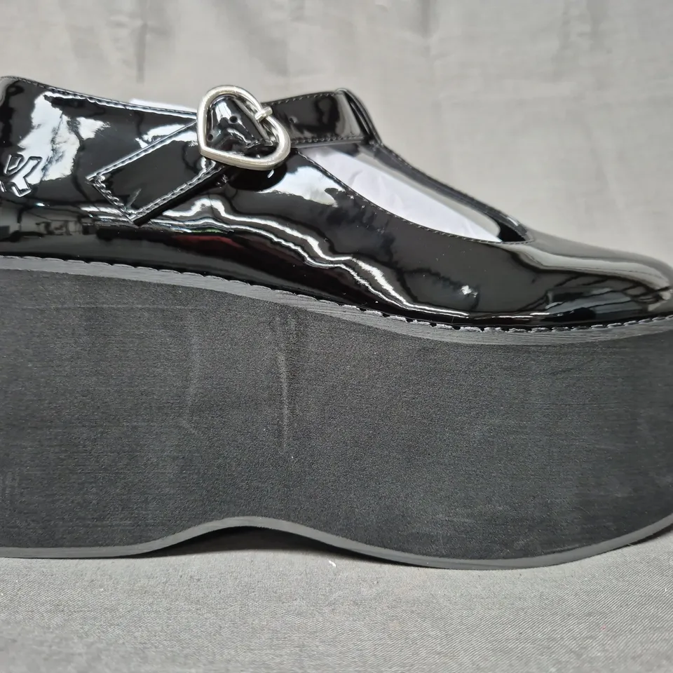 BOXED PAIR OF KOI MORENO BLACK PLATFORM MARY JANES UK SIZE 3