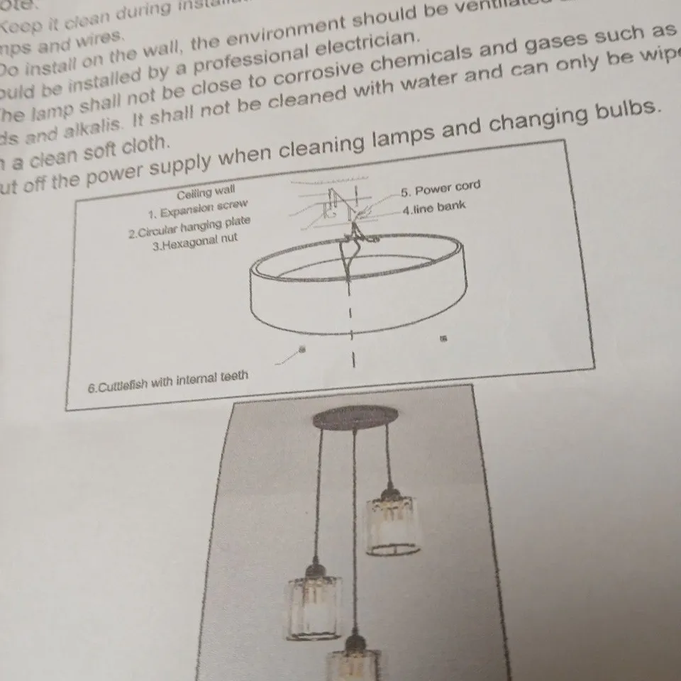 BOXED 3 LIGHT PENDANT LIGHT