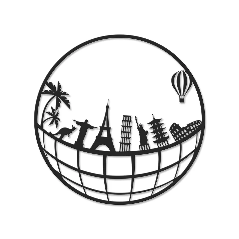 BOXED METAL WALL DECORATION NO.21 TRAVEL