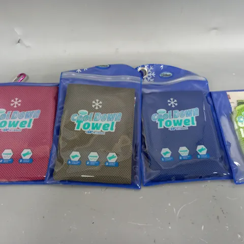 BOXED AQUA LASER SET OF 4 COOL DOWN TOWELS