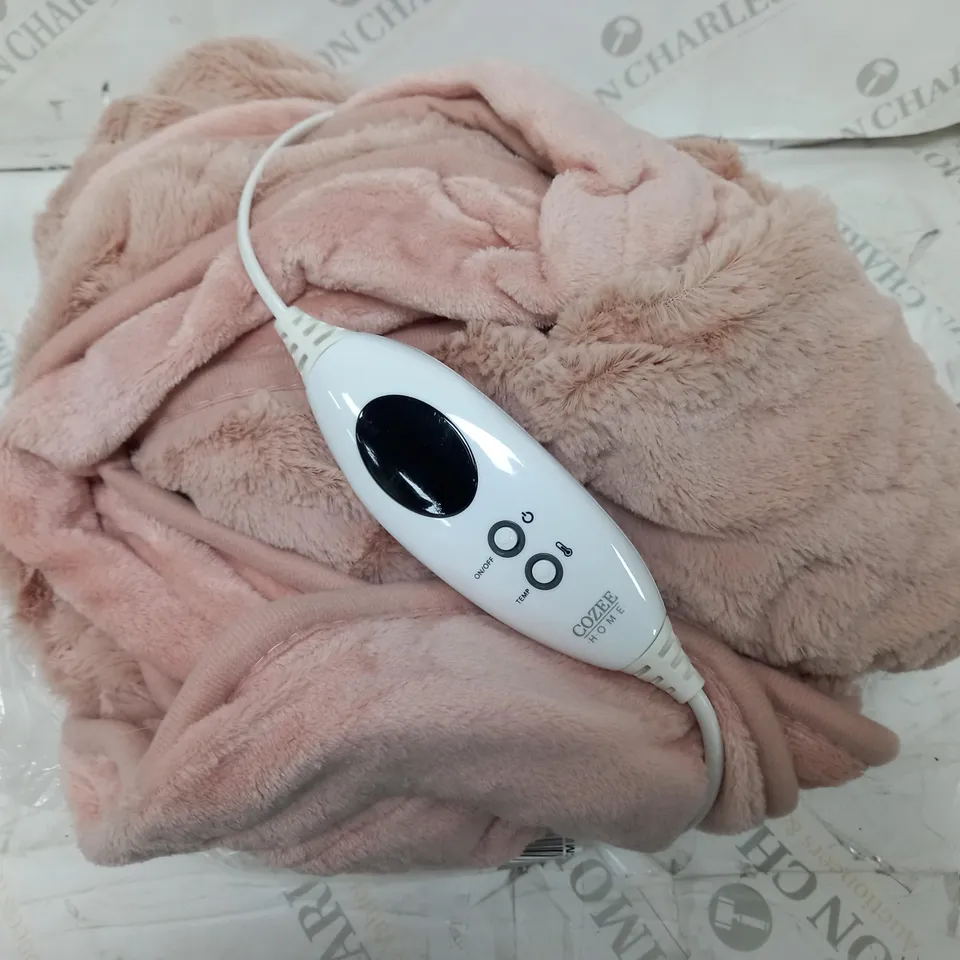 COZEE HOME HEATED BLANKET IN PINK