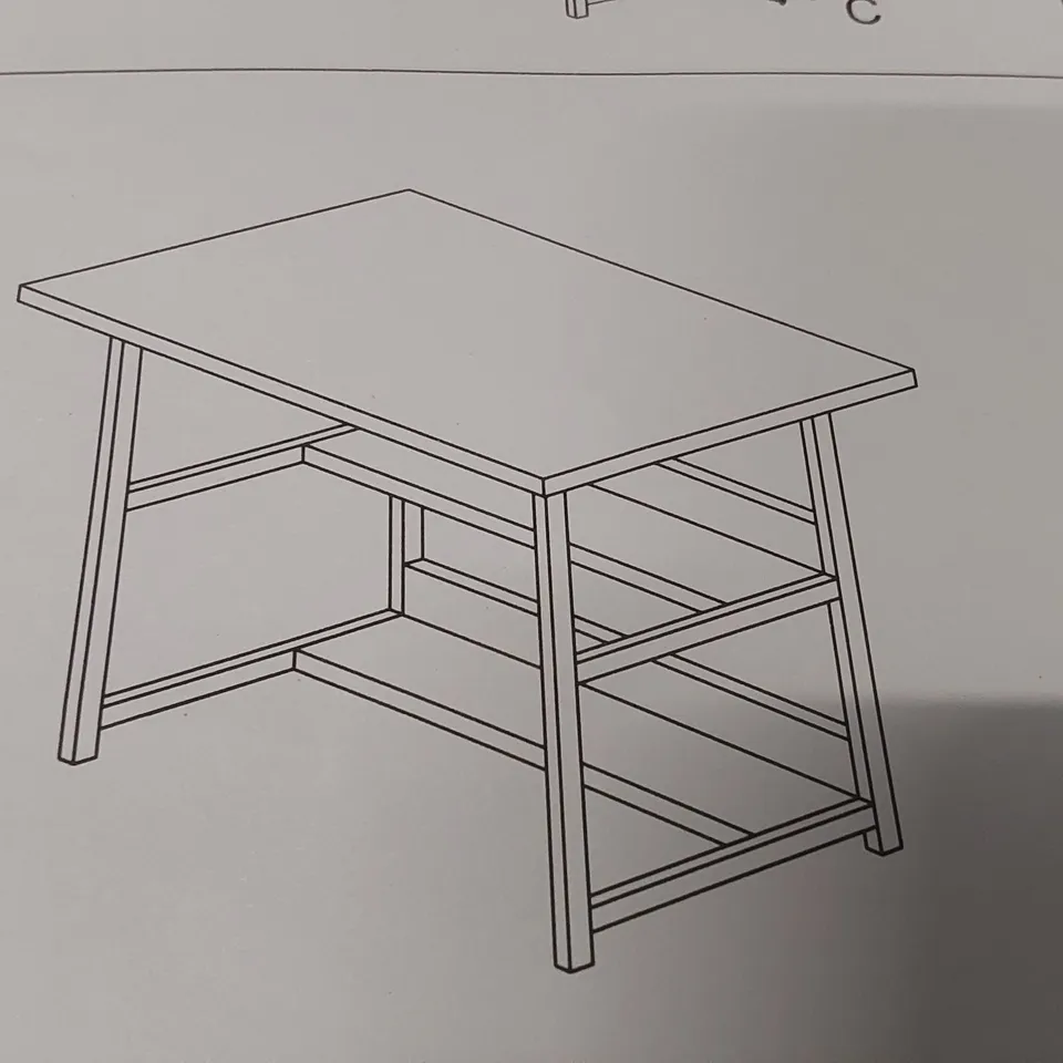 BOXED WOODEN DESK - WHITE (1 BOX)
